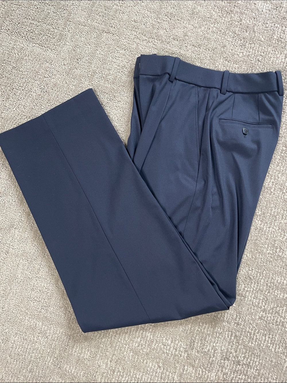 Uniqlo Navy Straight-Leg Dress Trousers